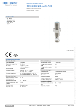 Baumer IR12.D06S-Q50.UA1Z.7BO Inductive distance sensor Fiche technique