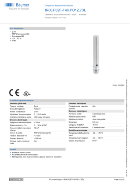 Baumer IR06.P02F-F46.PO1Z.7SL Inductive proximity switch Fiche technique