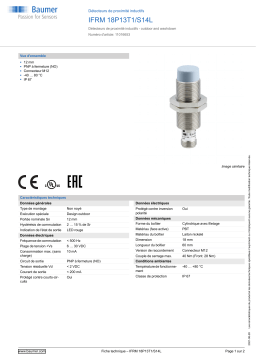 Baumer IFRM 18P13T1/S14L Inductive proximity switch Fiche technique