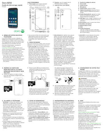 Doro 8050 Smartphone Guide de démarrage rapide | Fixfr