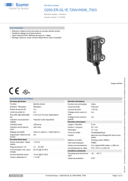 Baumer O200.ER-GL1E.72NV/H006_T003 Through beam sensor Fiche technique