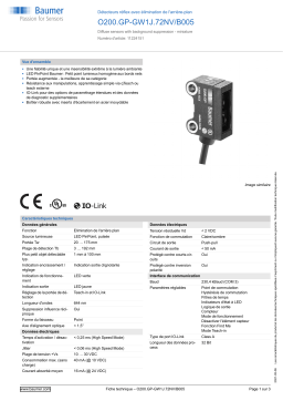 Baumer O200.GP-GW1J.72NV/B005 Diffuse sensor Fiche technique