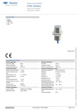 Baumer IFRM 18X9503 Inductive sensors NAMUR Fiche technique