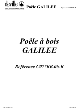 DEVILLE GALILÉE Poêle à Bois en Fonte Manuel utilisateur
