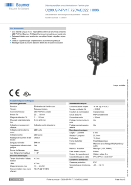 Baumer O200.GP-PV1T.72CV/E022_H006 Diffuse sensor Fiche technique