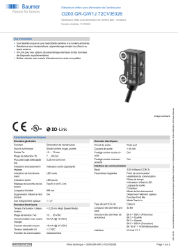 Baumer O200.GR-GW1J.72CV/E026 Diffuse sensor Fiche technique