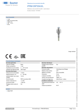 Baumer IFRM 05P35A3/L Inductive proximity switch Fiche technique