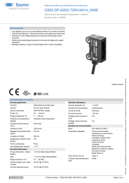 Baumer O200.GP-GW2I.72NV/A014_H006 Diffuse sensor Fiche technique