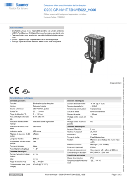 Baumer O200.GP-NV1T.72NV/E022_H006 Diffuse sensor Fiche technique