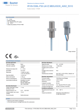 Baumer IR18V.D08L-F50.UA1Z.9BDU/0035_A002_E010 Inductive distance sensor Fiche technique