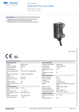 Baumer O200.ER-PV1Z.72CV/H006 Through beam sensor Fiche technique