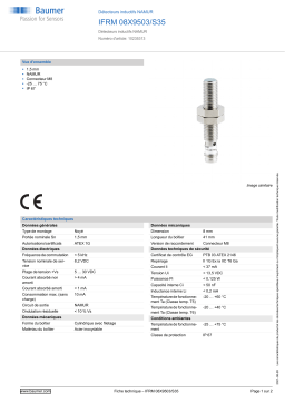 Baumer IFRM 08X9503/S35 Inductive sensors NAMUR Fiche technique