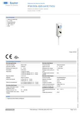 Baumer IF08.D03L-Q25.UA1E.7VCU Inductive distance sensor Fiche technique