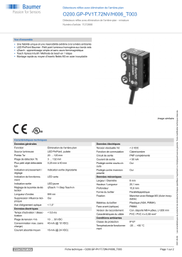 Baumer O200.GP-PV1T.72NV/H006_T003 Diffuse sensor Fiche technique