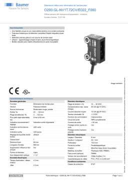 Baumer O200.GL-NV1T.72CV/E022_F060 Diffuse sensor Fiche technique