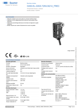 Baumer O200.EL-GW2I.72NV/A014_FREC Through beam sensor Fiche technique