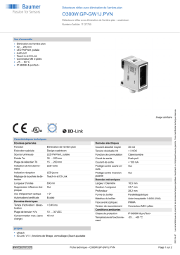 Baumer O300W.GP-GW1J.PVN Diffuse sensor Fiche technique