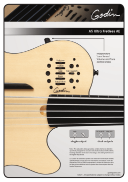 Godin A5 Ultra Fretless – 2021 Manuel du propriétaire