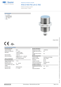 Baumer IR30.D18S-F60.UA1Z.7BO Inductive distance sensor Fiche technique