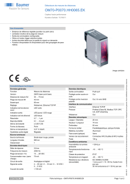 Baumer OM70-P0070.HH0065.EK Distance sensor Fiche technique