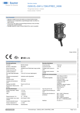 Baumer O200.EL-GW1J.72NV/FREC_H006 Through beam sensor Fiche technique