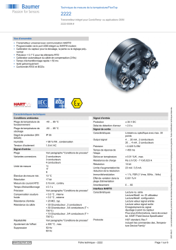 Baumer 2222 Temperature measurement Fiche technique