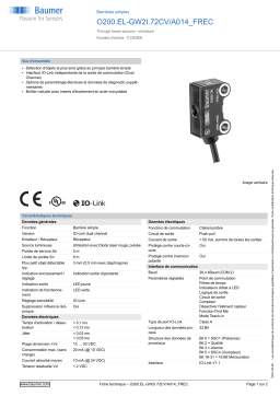 Baumer O200.EL-GW2I.72CV/A014_FREC Through beam sensor Fiche technique