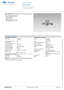 Baumer ITD 01 B14 Incremental encoder Fiche technique