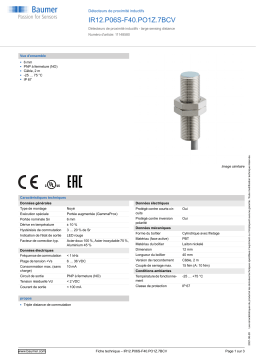 Baumer IR12.P06S-F40.PO1Z.7BCV Inductive proximity switch Fiche technique