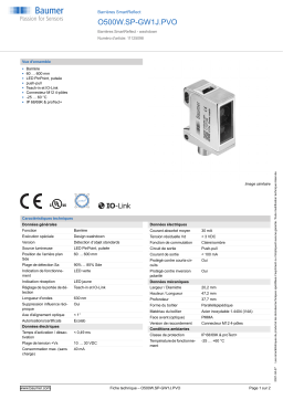 Baumer O500W.SP-GW1J.PVO SmartReflect Light barrier Fiche technique