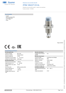 Baumer IFRM 18N33T1/S14L Inductive proximity switch Fiche technique