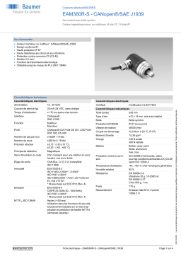 Baumer EAM360R-S - CANopen®/SAE J1939 Absolute encoder Fiche technique