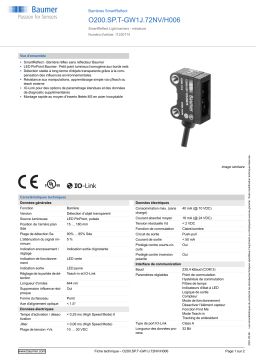 Baumer O200.SP.T-GW1J.72NV/H006 SmartReflect Light barrier Fiche technique