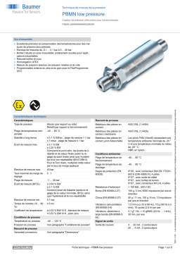 Baumer PBMN low pressure Pressure measurement Fiche technique