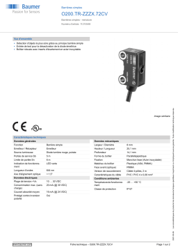 Baumer O200.TR-ZZZX.72CV Through beam sensor Fiche technique