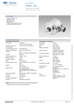 Baumer GA240 - SSI Absolute encoder Fiche technique