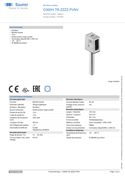 Baumer O300H.TR-ZZZZ.PVNV Through beam sensor Fiche technique