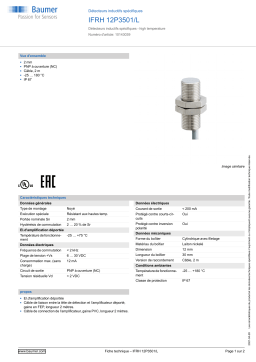 Baumer IFRH 12P3501/L Inductive sensors special version Fiche technique