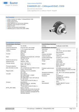 Baumer EAM580R-SC - CANopen®/SAE J1939 Absolute encoder Fiche technique