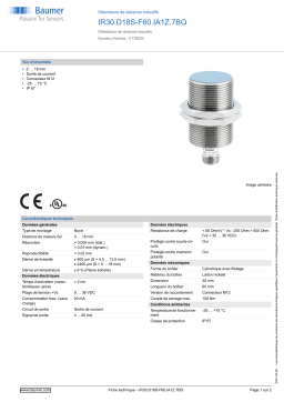 Baumer IR30.D18S-F60.IA1Z.7BO Inductive distance sensor Fiche technique