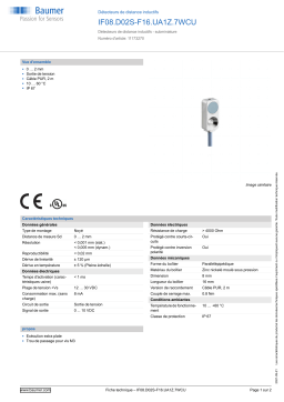 Baumer IF08.D02S-F16.UA1Z.7WCU Inductive distance sensor Fiche technique