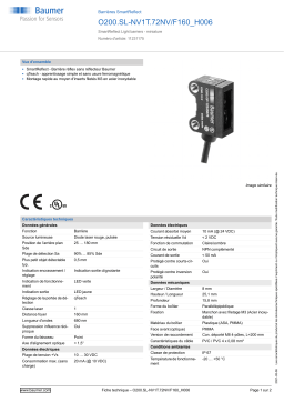 Baumer O200.SL-NV1T.72NV/F160_H006 SmartReflect Light barrier Fiche technique