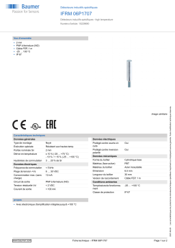 Baumer IFRM 06P1707 Inductive sensors special version Fiche technique