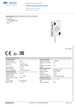 Baumer IWFM 20U9509/KS35AP Inductive distance sensor Fiche technique