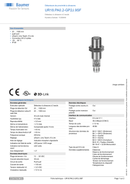 Baumer UR18.PA0.2-GP2J.9SF Ultrasonic proximity sensor Fiche technique