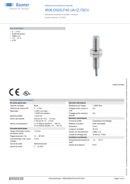 Baumer IR08.D02S-F40.UA1Z.7SCV Inductive distance sensor Fiche technique