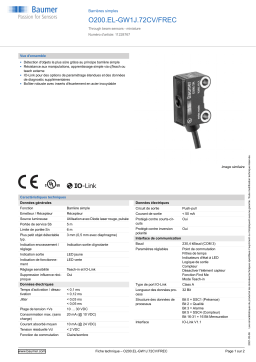 Baumer O200.EL-GW1J.72CV/FREC Through beam sensor Fiche technique