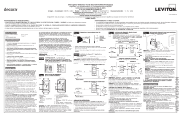 OSSMT-GDW | OSSMT-GDA | OSSMT-MAW | OSSMT-MDW | OSSMT-GAW | Leviton OSSMT-GDB Occupancy Sensor Manuel utilisateur | Fixfr