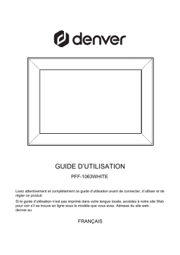 Denver PFF-1063WHITE 10.1” digital Wi-Fi photoframe Manuel utilisateur