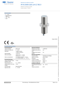 Baumer IR18.D08S-Q50.UA1Z.7BCV Inductive distance sensor Fiche technique